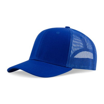 6 Panel Cotton Snap Back Mesh Trucker Hat Royal Blue