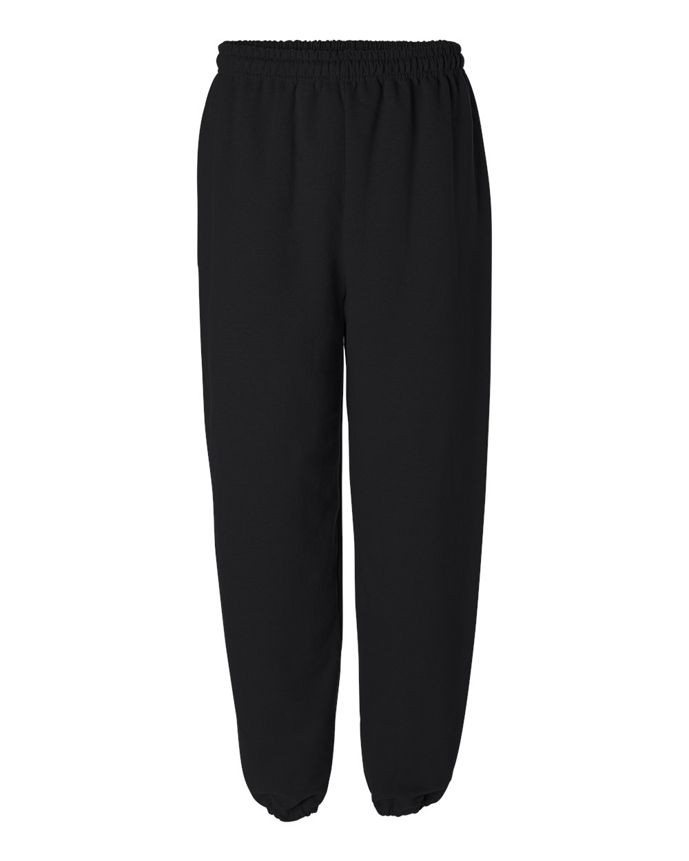 Black Bell Bottom Foldover Waist Sweatpants-Black-1X