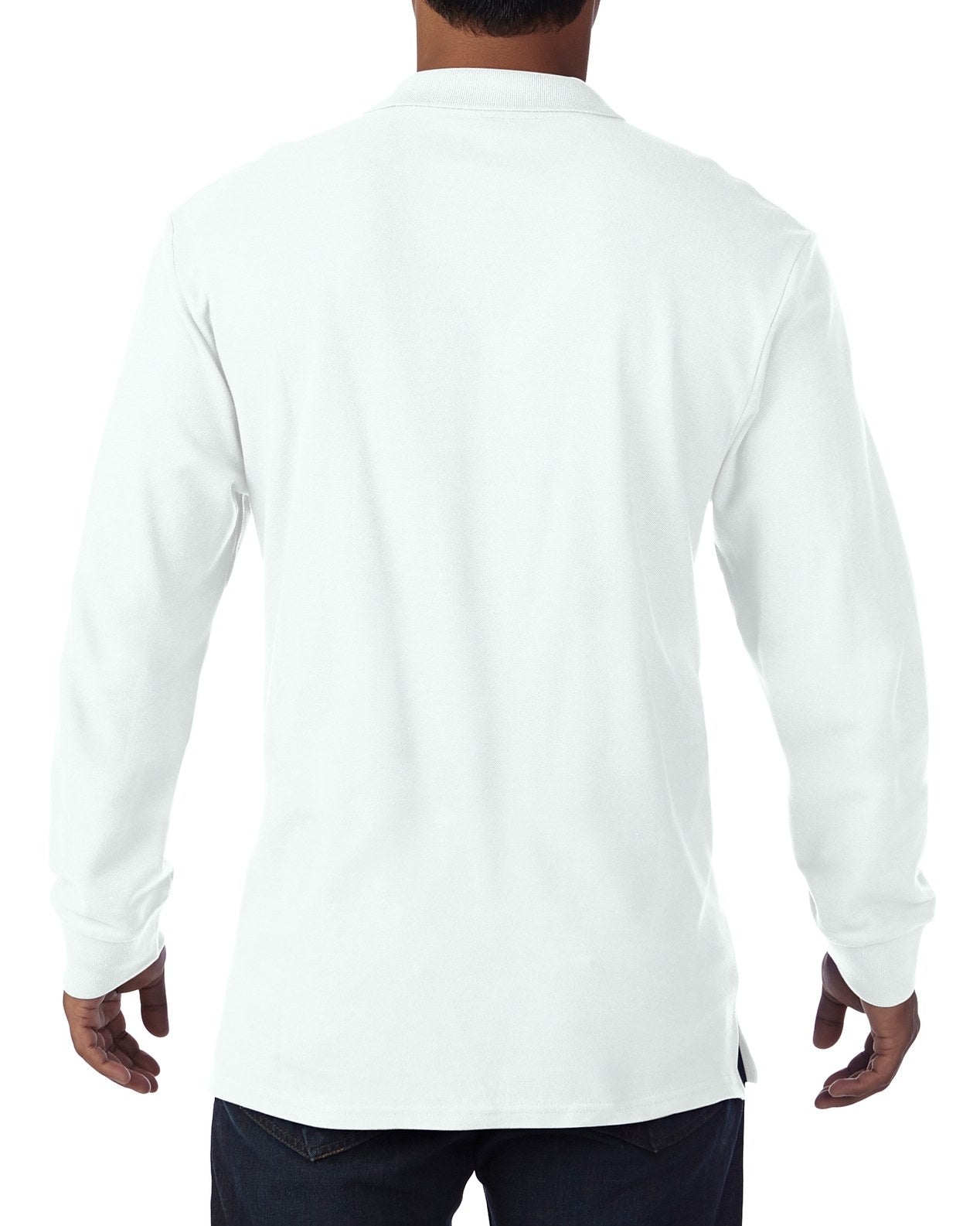 Gildan Long Sleeve Polo Shirt White X Large